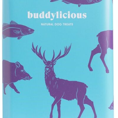 Buddylicious Natural Dog Treat Collectors Tin Animali selvatici
