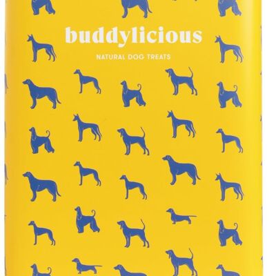 Buddylicious Natural Dog Treats Confezione regalo per cani in latta da collezione