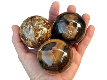 Sphère de cristal de calcite chocolat (50mm - 60mm) 8