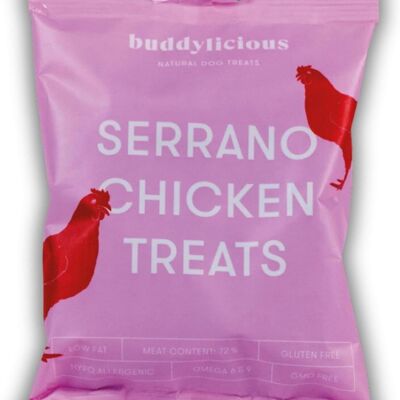 Buddylicious, snack sani e naturali per cani con pollo Serrano