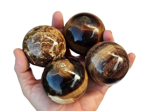 1 Kg Lot of Chocolate Calcite Sphere (3 -5 Pcs) - (50mm - 60mm)