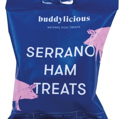 Buddylicious Golosinas naturales y saludables para perros con jamón serrano