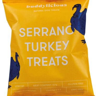 Buddylicious Golosinas naturales y saludables para perros de pavo serrano