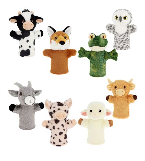 Assortiment 24 Peluches Marionnettes Ferme 27cm - KEELECO