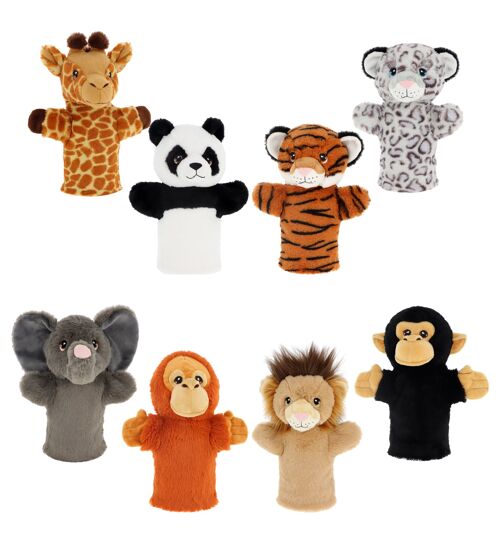 Assortiment 24 Peluches Marionnettes Sauvage 27cm - KEELECO