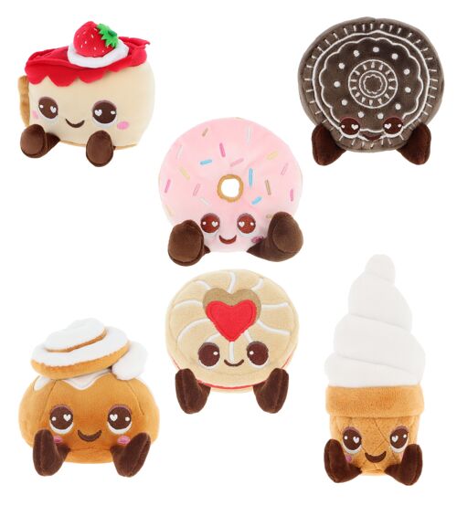 Assortiment 12 peluches Pâtisserie 8cm - KEELTOYS