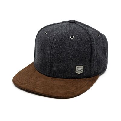 Cappellino snapback business casual - feltro grigio scuro