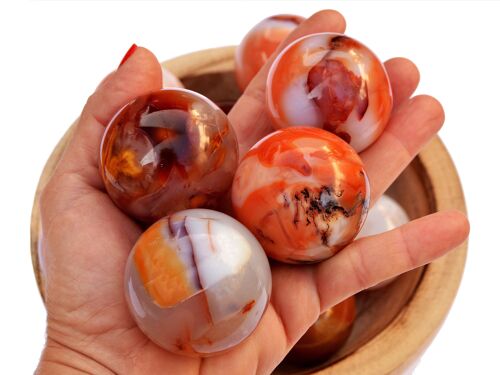 1 Kg Lot of Carnelian Sphere Stone (4-6 Pcs) - (45mm - 65mm)