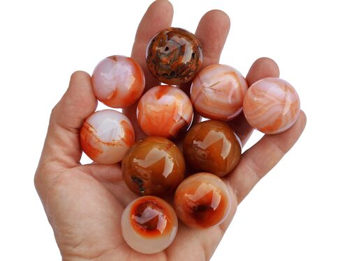 1 Kg Lot of Carnelian Sphere (15-17 Pcs) - (25mm - 40mm)