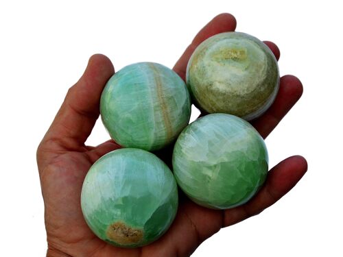 Pistachio Calcite Sphere Stones (3-4 Pcs) 1 Kg Lot