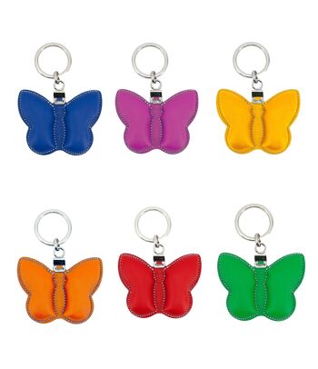 Porte-clés en forme de papillon en cuir. 1