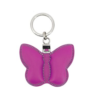 Porte-clés en forme de papillon en cuir. 7