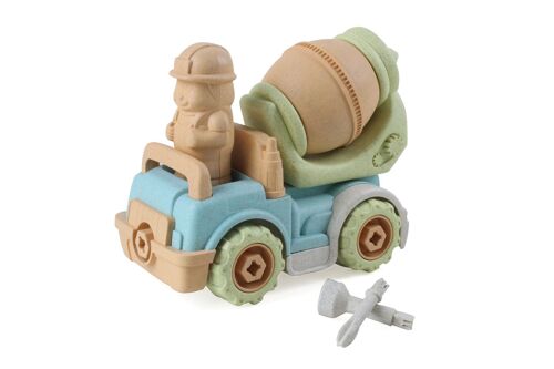 Take-apart construction car - Cement mixer, wheat straw