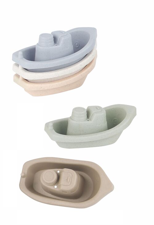 Bath Boat Cups in whaet straw, pastel colours, 5 pcs.