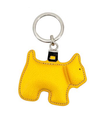 Porte-clés en forme de chien en cuir. 2