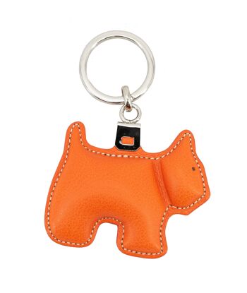 Porte-clés en forme de chien en cuir. 5