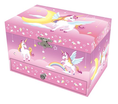 Magni - Jewellery box with music, Unicorn, large, pink