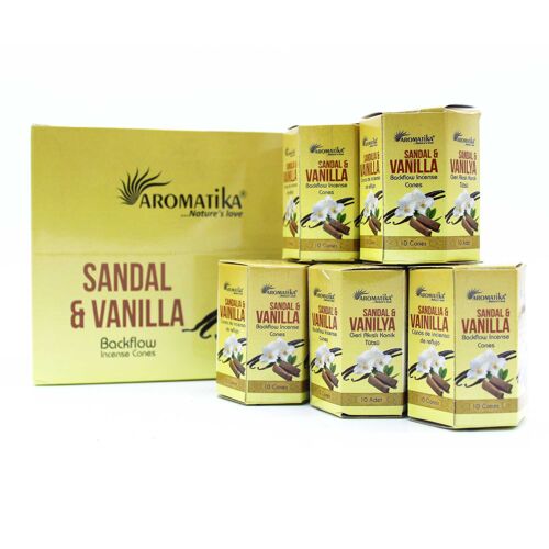 ABFi-03 - Aromatika Masala Backflow Incense - Sandalwood & Vanilla - Sold in 12x unit/s per outer