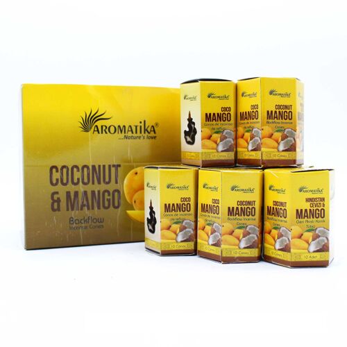 ABFi-06 - Aromatika Masala Backflow Incense - Coconut & Mango - Sold in 12x unit/s per outer