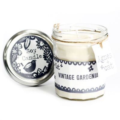 ACJJ-16 - Kerze im Marmeladenglas - Vintage Gardenia - Verkauft in 6x Einheit/en pro Umkarton