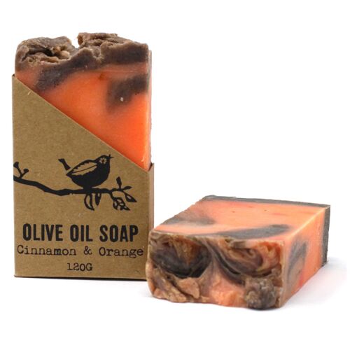 ACOSS-04 - Cinnamon & Orange Pure Olive Oil Soap - 120g - Sold in 6x unit/s per outer