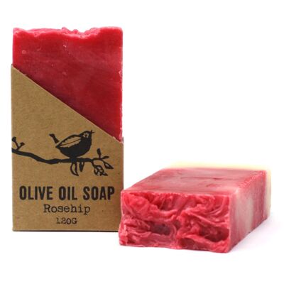 ACOSS-06 - Sapone all'olio d'oliva puro alla rosa canina - 120 g - Venduto in 6 unità/s per esterno