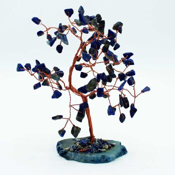 AGemT-11 - Arbre de pierres précieuses Lrg - Sodalite sur base d'agate bleue (100 pierres) - Vendu en 1x unité/s par extérieur 3