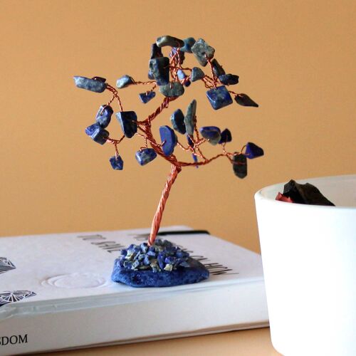 AGemT-05 - Gemstone Tree - Sodalite on Blue Agate Base (35 stones) - Sold in 1x unit/s per outer