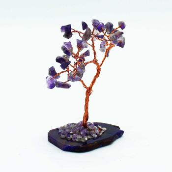 AGemT-02 - Arbre de pierres précieuses - Améthyste sur base d'agate naturelle (35 pierres) - Vendu en 1x unité/s par extérieur 3