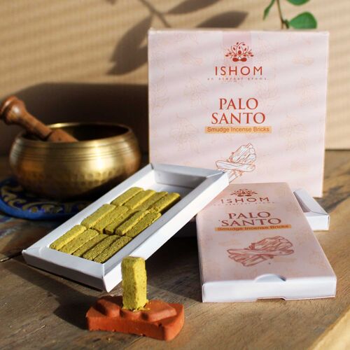 AISB-02 - Pack of 15 Natural Incense Smudge Bricks and Burner - Palo Santo - Sold in 12x unit/s per outer