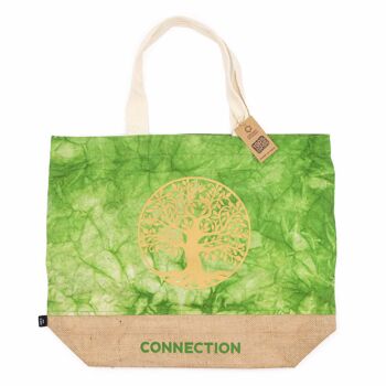 ANB-01 - Sac entièrement naturel - Green Stonewash - Arbre de vie - Connexion - Vendu en 4x unité/s par extérieur 1