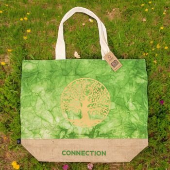 ANB-01 - Sac entièrement naturel - Green Stonewash - Arbre de vie - Connexion - Vendu en 4x unité/s par extérieur 3