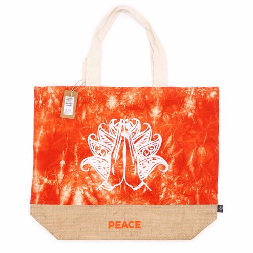 ANB-02 - All Natural Bag - Orange Stonewash - Namaste Hand - Peace - Sold in 4x unit/s per outer