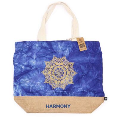 ANB-04 - Ganz natürliche Tasche - Blue Stonewash - Mandala - Harmonie - Verkauft in 4x Einheit/en pro Außentasche