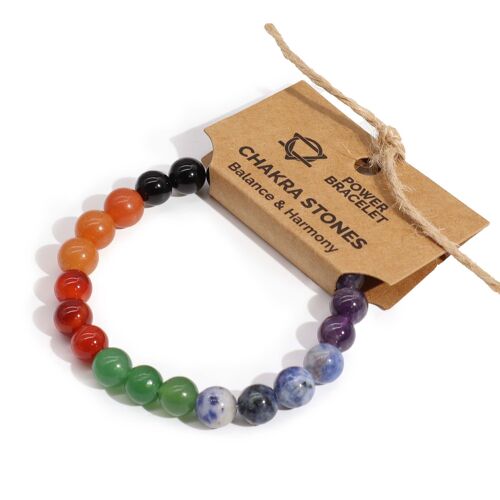 AWPS-13 - Power Bracelet - Chakra Stones - Sold in 4x unit/s per outer