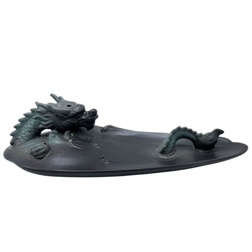 BackF-65 - Backflow Incense Burner - Dragon in Pool with Surprising Details - Sold in 1x unit/s per outer