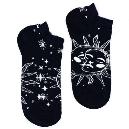 BamSL-01F - S/M Hop Hare Bamboo Socks Low (36-40) - Sun and Moon  - Sold in 3x unit/s per outer