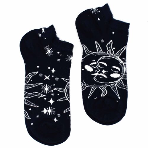 BamSL-01F-M - M/L Hop Hare Bamboo Socks Low (41-46) - Sun and Moon - Sold in 3x unit/s per outer