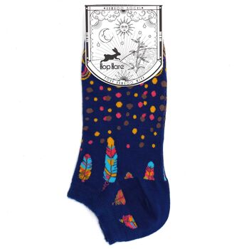 BamSL-03F-M - Chaussettes basses en bambou Hop Hare M/L (41-46) - Plumes indiennes - Vendu en 3x unité/s par extérieur 2