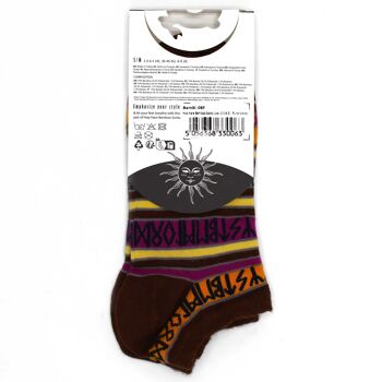 BamSL-06F-M - Chaussettes basses en bambou Hop Hare M/L (41-46) - Pierres runiques - Vendues en 3x unité/s par extérieur 3