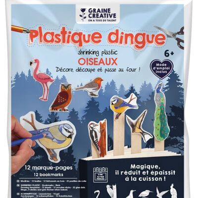 KIT PLASTIQUE DINGUE 12 MARQUES PAGES OISEAUX