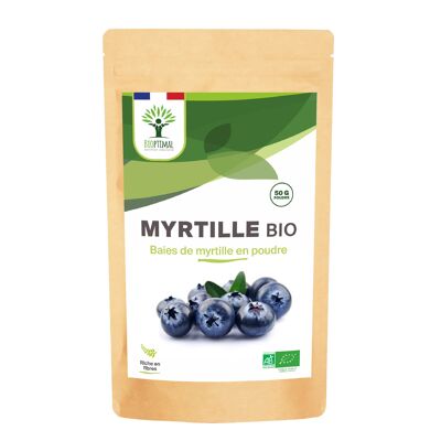 Bio-Blaubeerpulver – Lebensmittelfarbe – Starke Farbkraft – Augengesundheit – 100 % Blaubeerbeeren – In Frankreich verpackt – Vegan