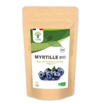 Myrtille en Poudre Bio – Colorant alimentaire – Fort pouvoir colorant – Santé oculaire - 100% Baies de myrtille - Conditionné en France – Vegan 12