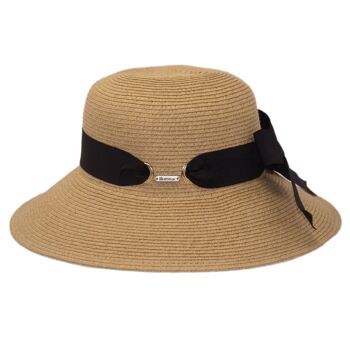 Capri Tan/Noir UPF50+ Chapeau de protection solaire Taille unique 7