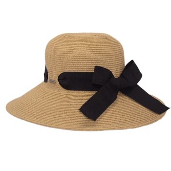 Capri Tan/Noir UPF50+ Chapeau de protection solaire Taille unique 8