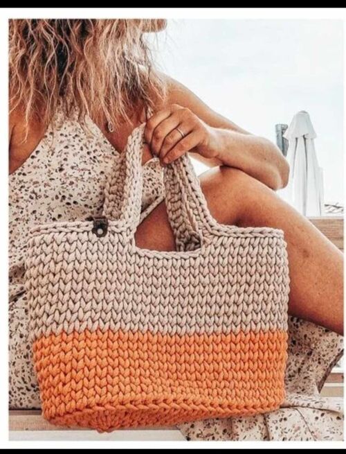 Sac de plage, panier marché, panier crochet