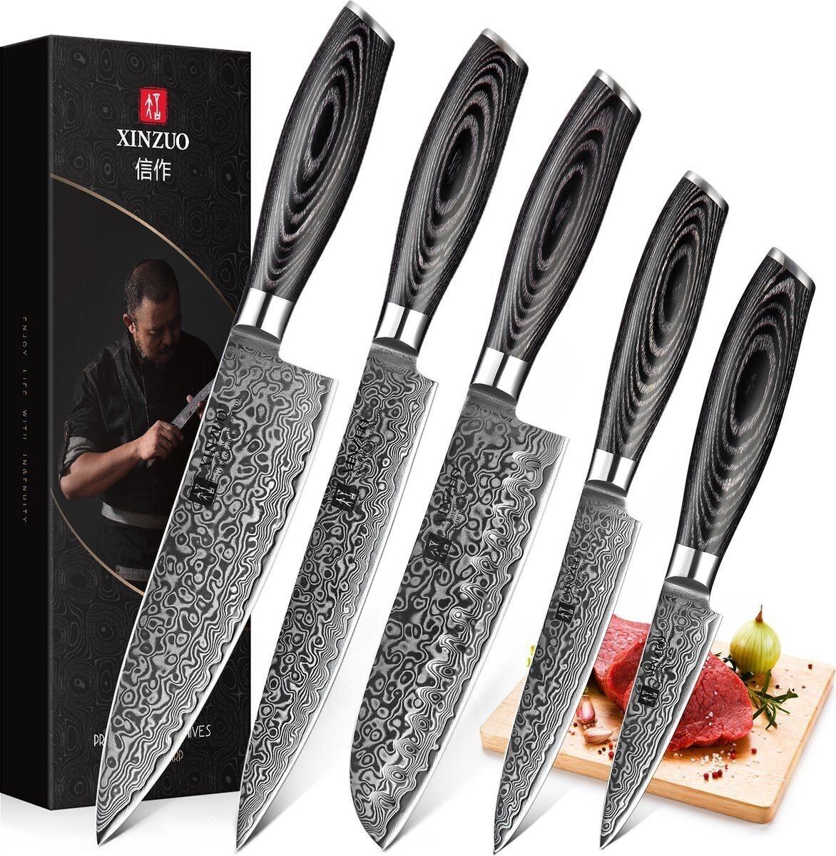 Xinzuo Damaskus 5-teiliges Set – B20 Ya-Serie