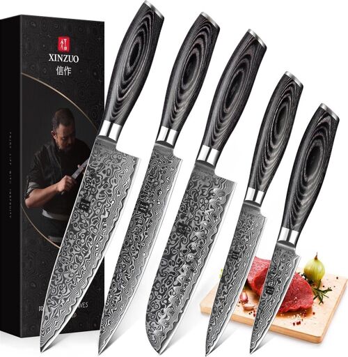 Xinzuo Damascus 5-delige set - B20 Ya Series