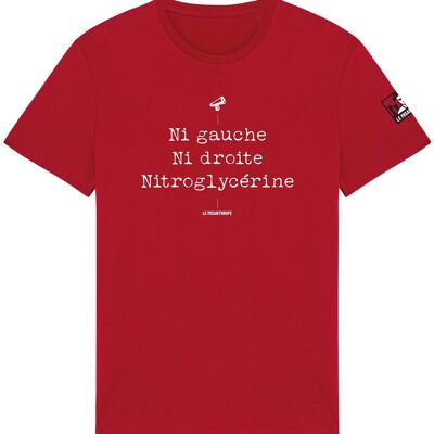 Camiseta ecológica activista “Nitroglicerina ni izquierda ni derecha”