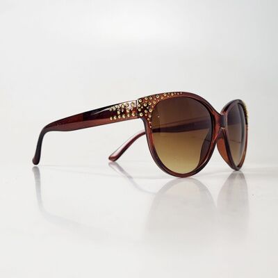 Braune TopTen-Sonnenbrille mit kleinen Nieten SG14016UDKBR